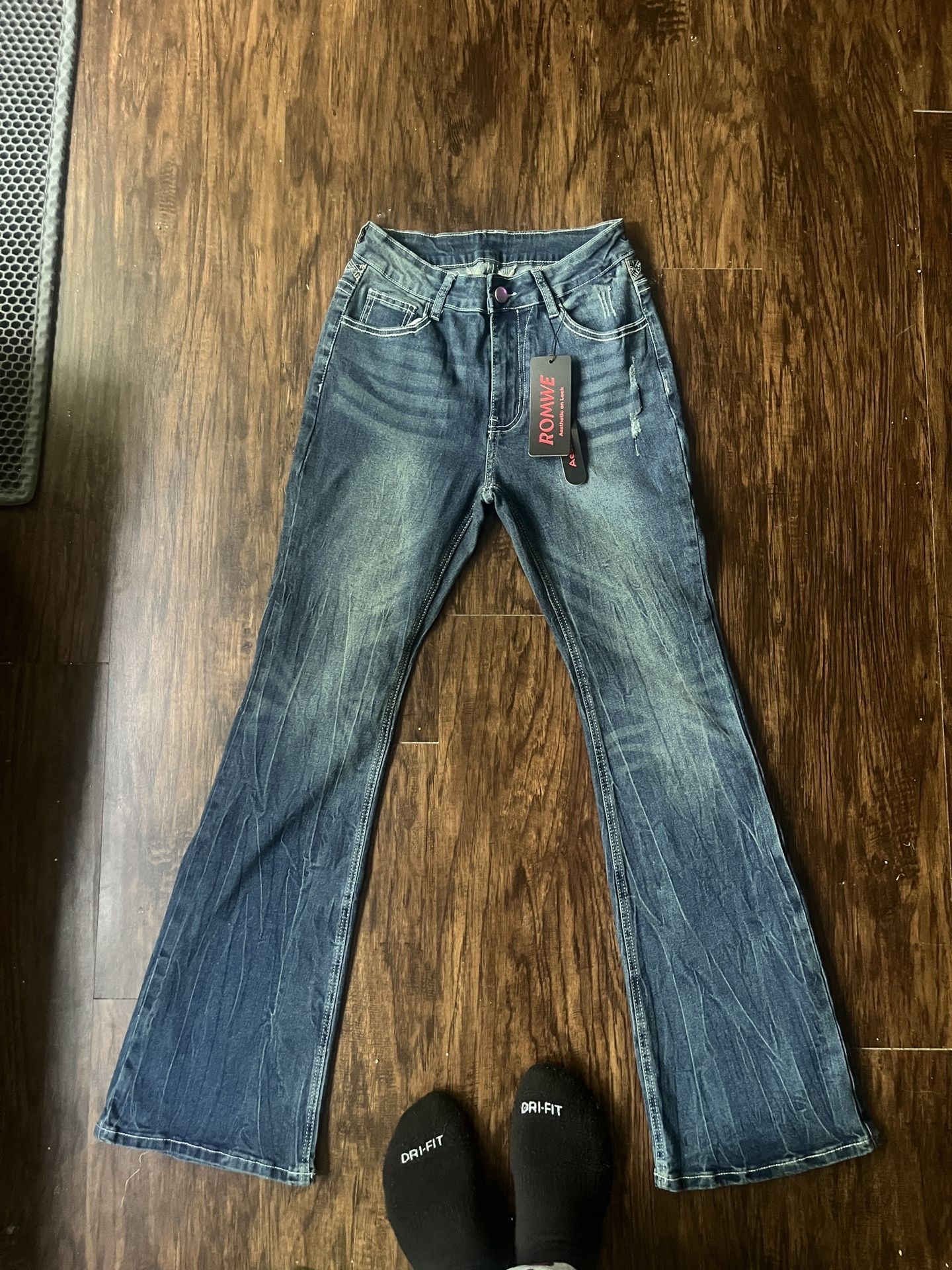 ROMWE Flare & Wide Leg Denim Jeans