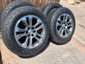 2025 OEM ORIGINAL TAKEOFFS CHEVY SILVERADO HIGH COUNTRY 20 INCH TIRES GOODYEAR ALL-TERRAIN 95 % $ 1299