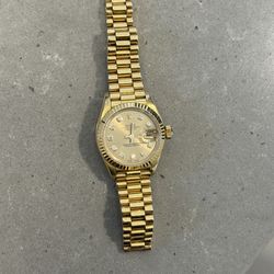 Rolex Datejust President Ladies 18K Yellow Gold Watch Factory Diamond