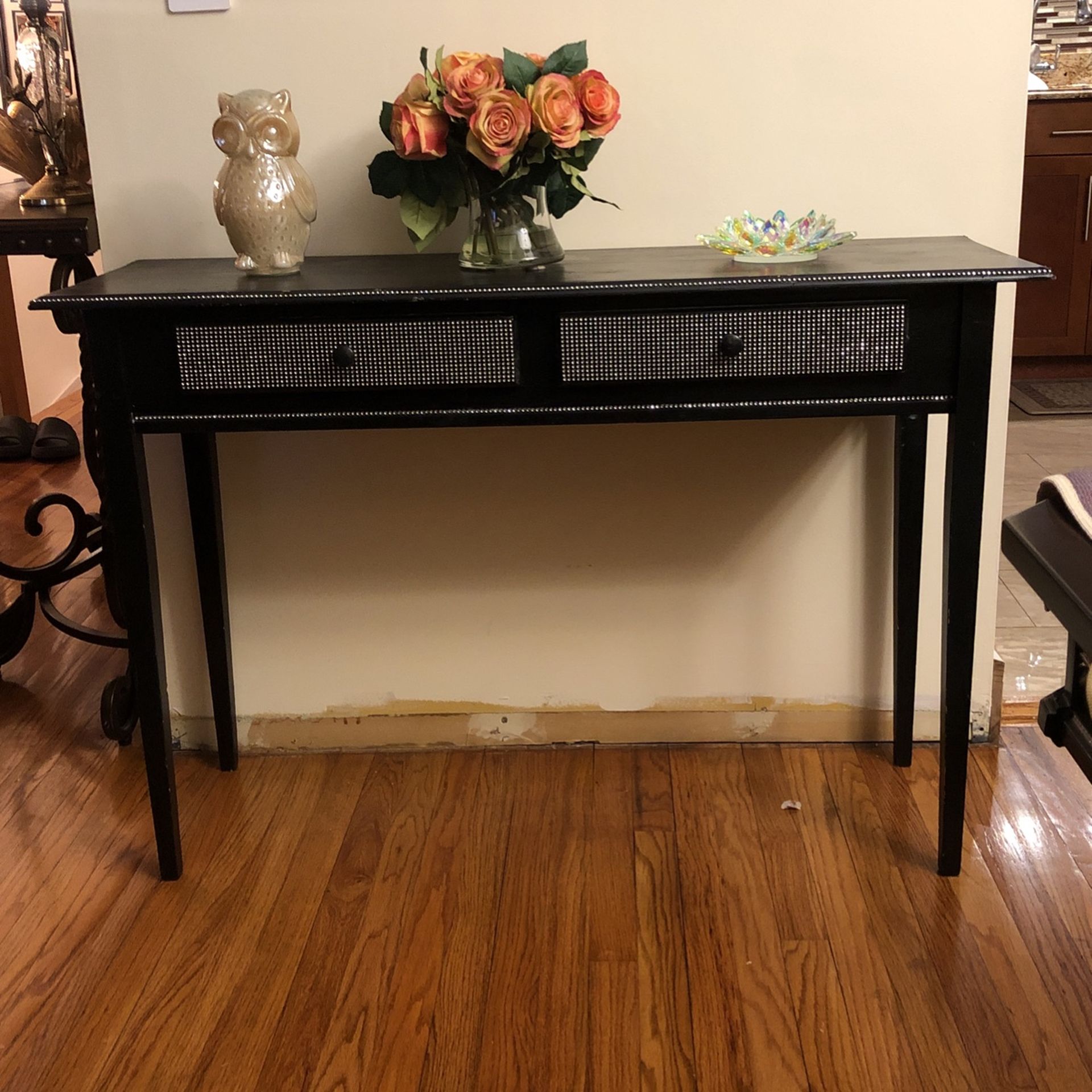 Console Black Table 45in Long 16in Depth 30.5in Height