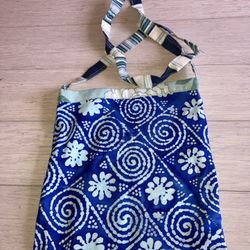 Indigo Blue Crossbody Canvas Book  Bag 