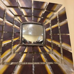 Wall Art gold silver bronzer one of a kind Large Welded metal wall art handcrafted room centerpiece decor mirror large 31”