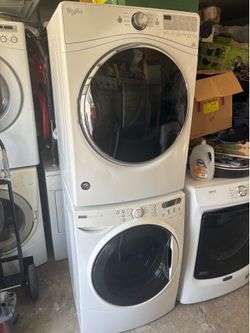 Kenmore and whirlpool  Stackable  Washer and gas dryer  Excellent working condition  Heavy duty  W27 D31.5 H76 Washer 4.5 cu ft Dryer 7.4 cu ft 3 mont