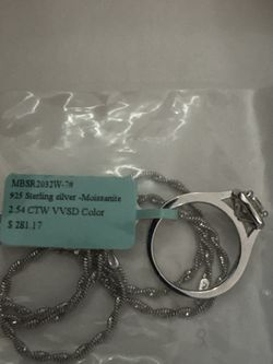 MBSR 20321V-7# 925 Sterling silver -Moissanite 2.54 CTW VVSD Color