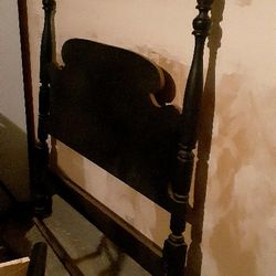 Solid Wood Antique Black Head Board