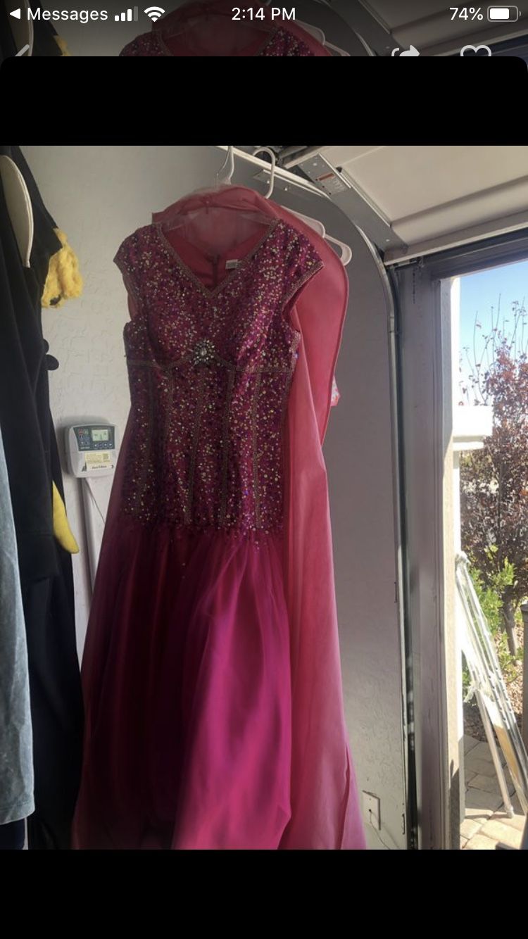 Size 8 prom homecoming quinceanera dress pink