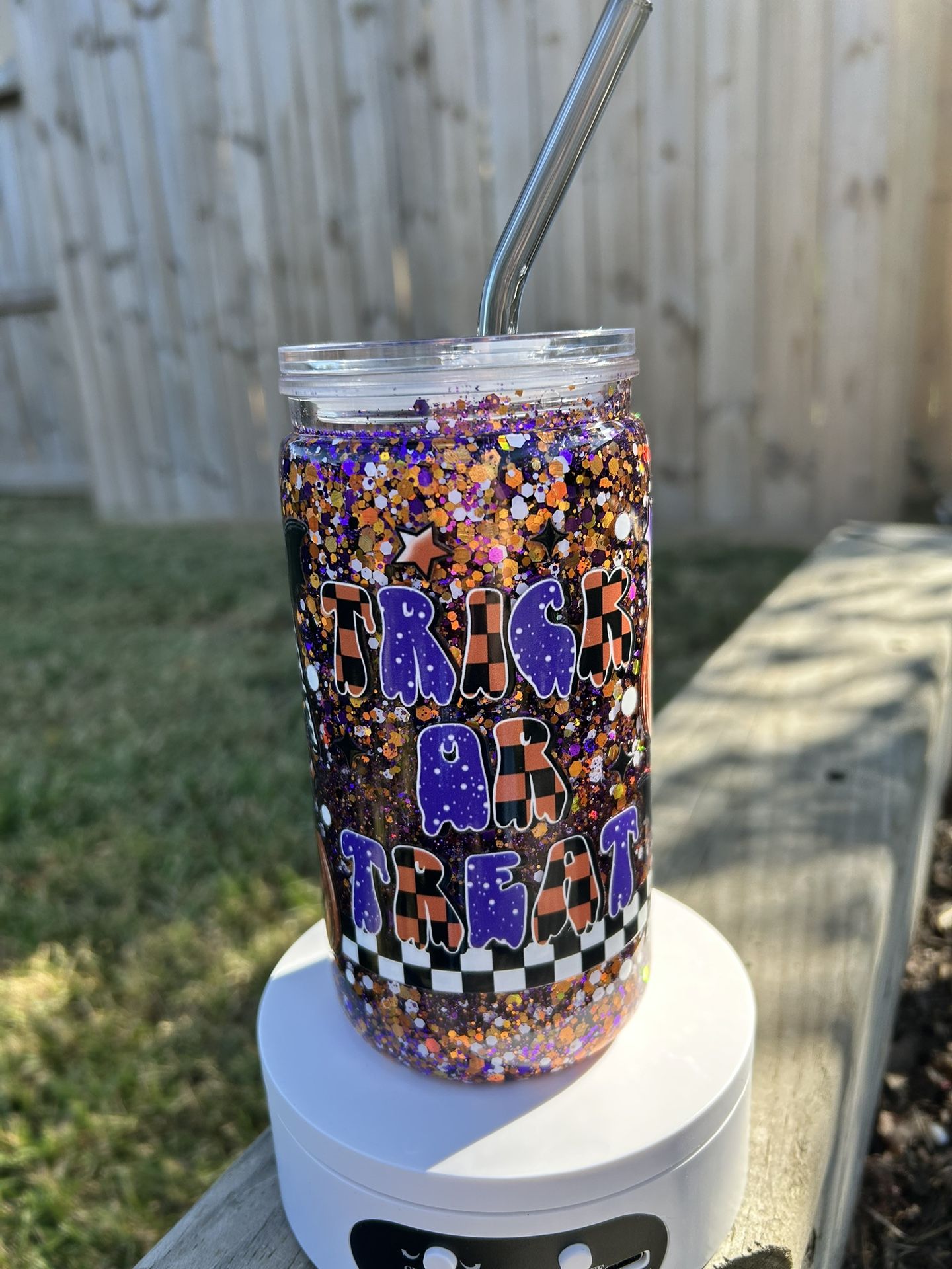 Trick Or Treat Snow Globe Tumbler