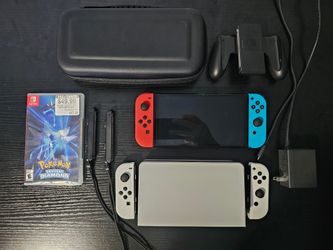 Nintendo Switch Oled Handheld, Model HEG-001, Dock, Charger, Game, Excellent Condition