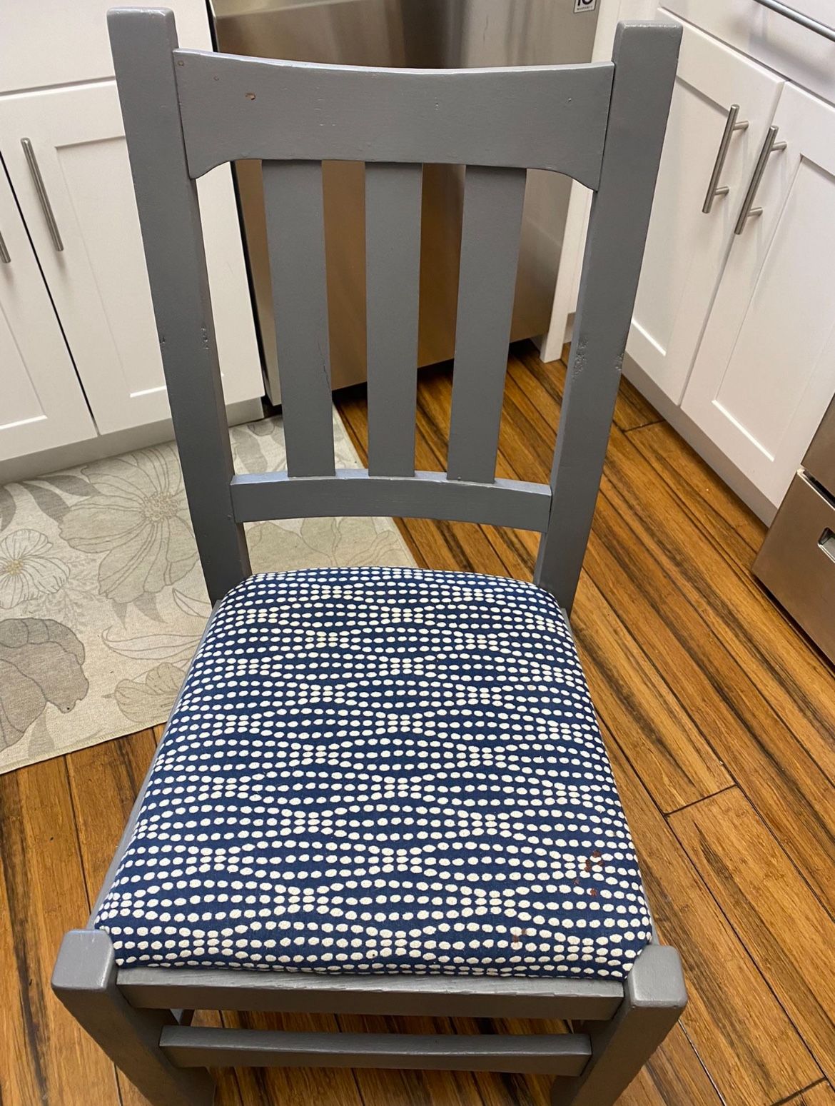 6 Re-upholstered/restored Wooden Chairs! Sturdy!!