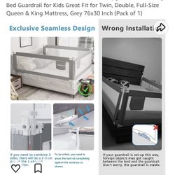 2 Bed Rails For Toddlers- Fits King Bed
