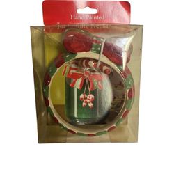 vintage Michaels Atmosphere Home  jar candle necklace with candy cane and bow