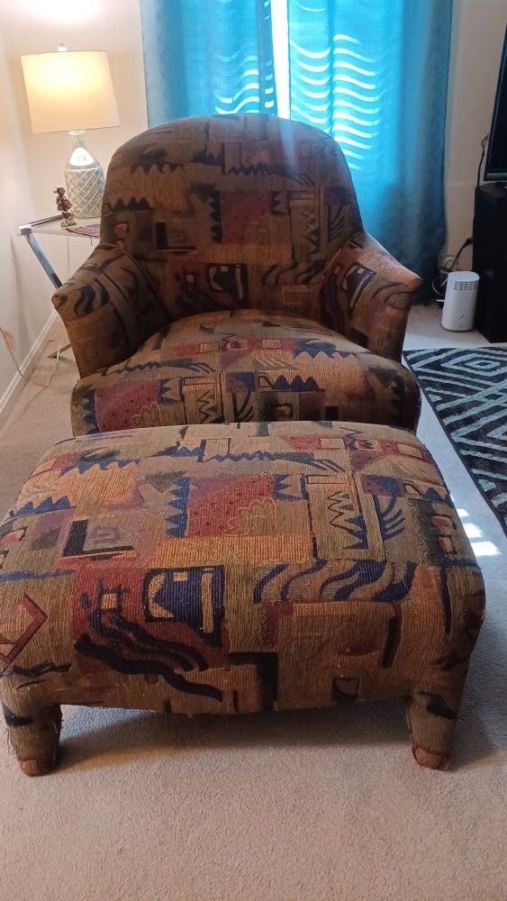 Accent Chair with Ottoman