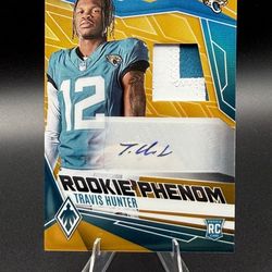 2025 Panini Phoenix Travis Hunter Rookie Phenom Patch Auto RPA Jaguars RC 8/10
