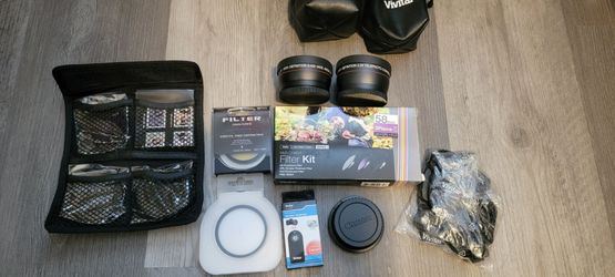 Canon Camera Lens Accessories Bundle with Vivitar Filters (11 units)