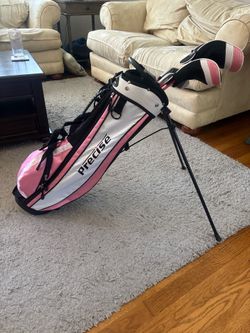 Precise Junior Tour Stand Golf Bag Pink/White/Black 4-Way Divider 2 Pockets