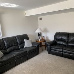 Black Leather Sofa And Loveseat Elran