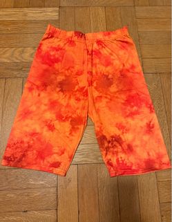 Orange Tie-Dye Biker Shorts Size S