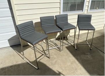 New, Mara 26-in. Walnut and Grey Counter Stool (Set of 4)