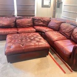 Custom Color Genuine Leather Sectional