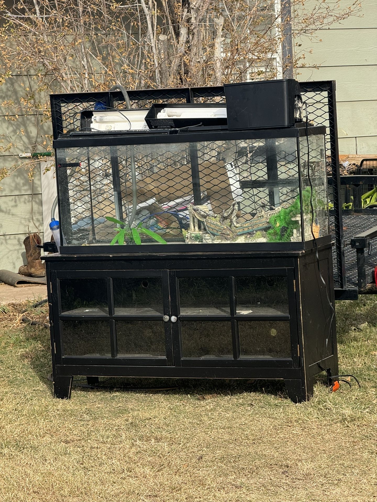 60 GaL Fish tank. W/Filtration system Decor. $300