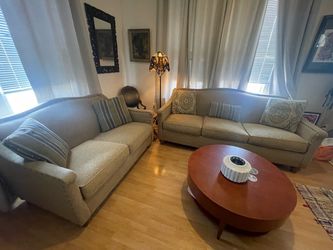 Tufted Tan Vintage Couches