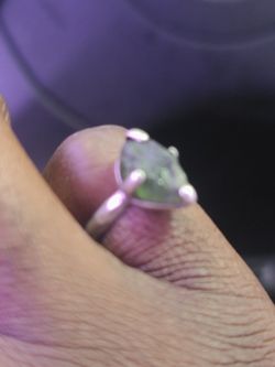 Moldavite Silver Ring 