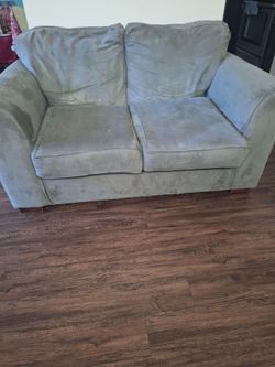 Gray Microfiber 2-Seat Loveseat Sofa