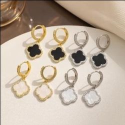Clover Drop Earrings – Multiple Colors Available