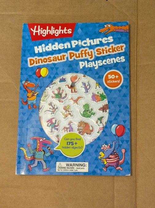 Book Dinosaur Includes Puffy Sticker Playsceanes