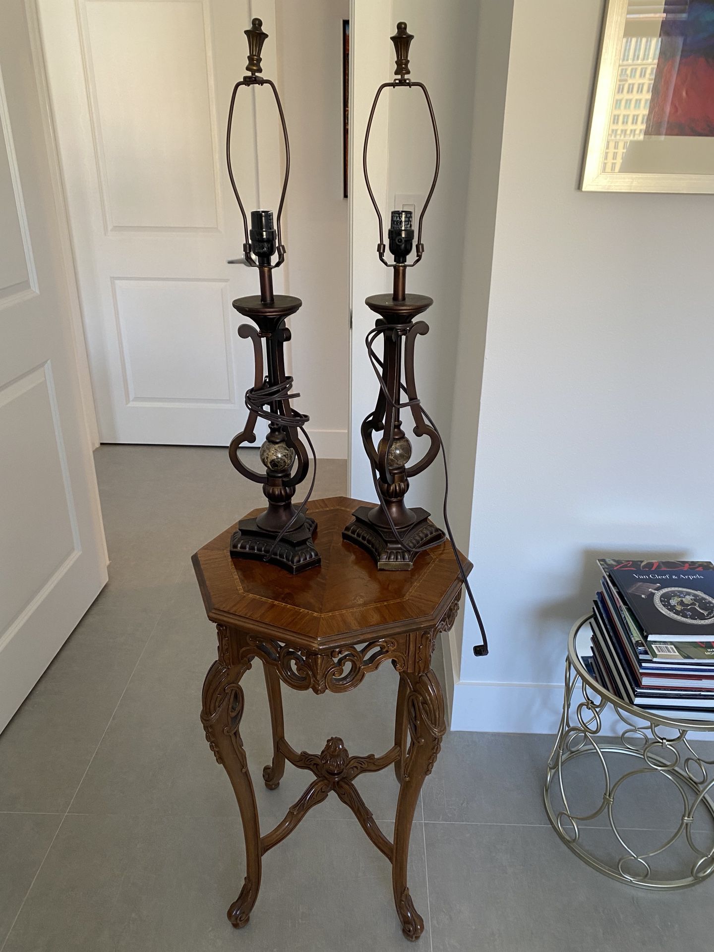 Wood Coffee Table/ 2 Lamp Stand