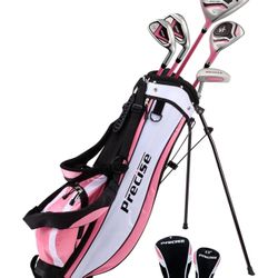Kids Golf Clubs Set for Girls w/ Lightweight Graphite Shafts, Hybrid & Stand Bag