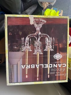 Shannon 3-Light European Lead Crystal Candelabra