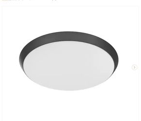 15 in. Matte Black Motion Sensor Integrated LED Dimmable Selectable CCT Flush Mount Indoor Ceiling Light