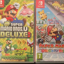 Nintendo Switch Game Bundle Super Mario Bros. U Deluxe + Paper Mario Origami King