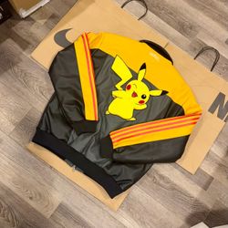 Pokemon x adidas Originals 8 Ball Leather Jacket “Pikachu” Men’s Sizes S - XXL Brand New