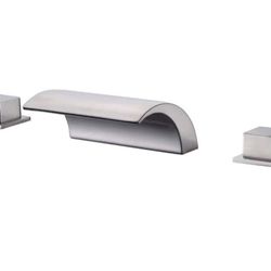 sumerain Roman Tub Faucets Brushed Nickel,Waterfall Spout for High Flow Rate,Include Valve and Trim Set