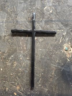 Hand-Forged Black Iron Wall Cross