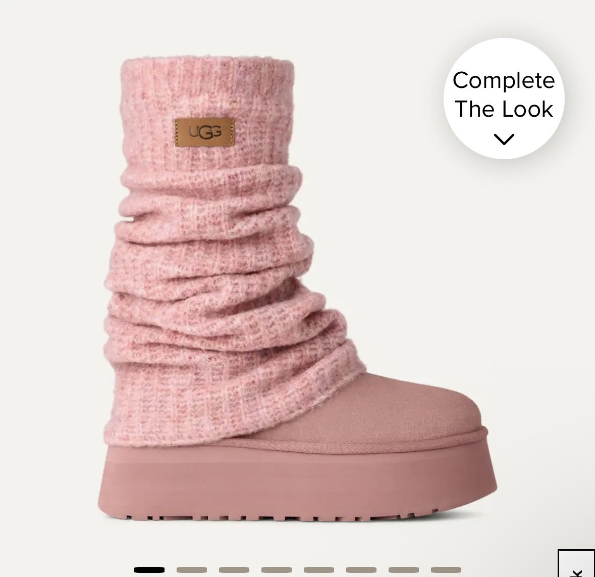UGG Classic Mini Dipper Legwarmer Boot Pink Dawn Sizes 6w, 7w, & 8w
