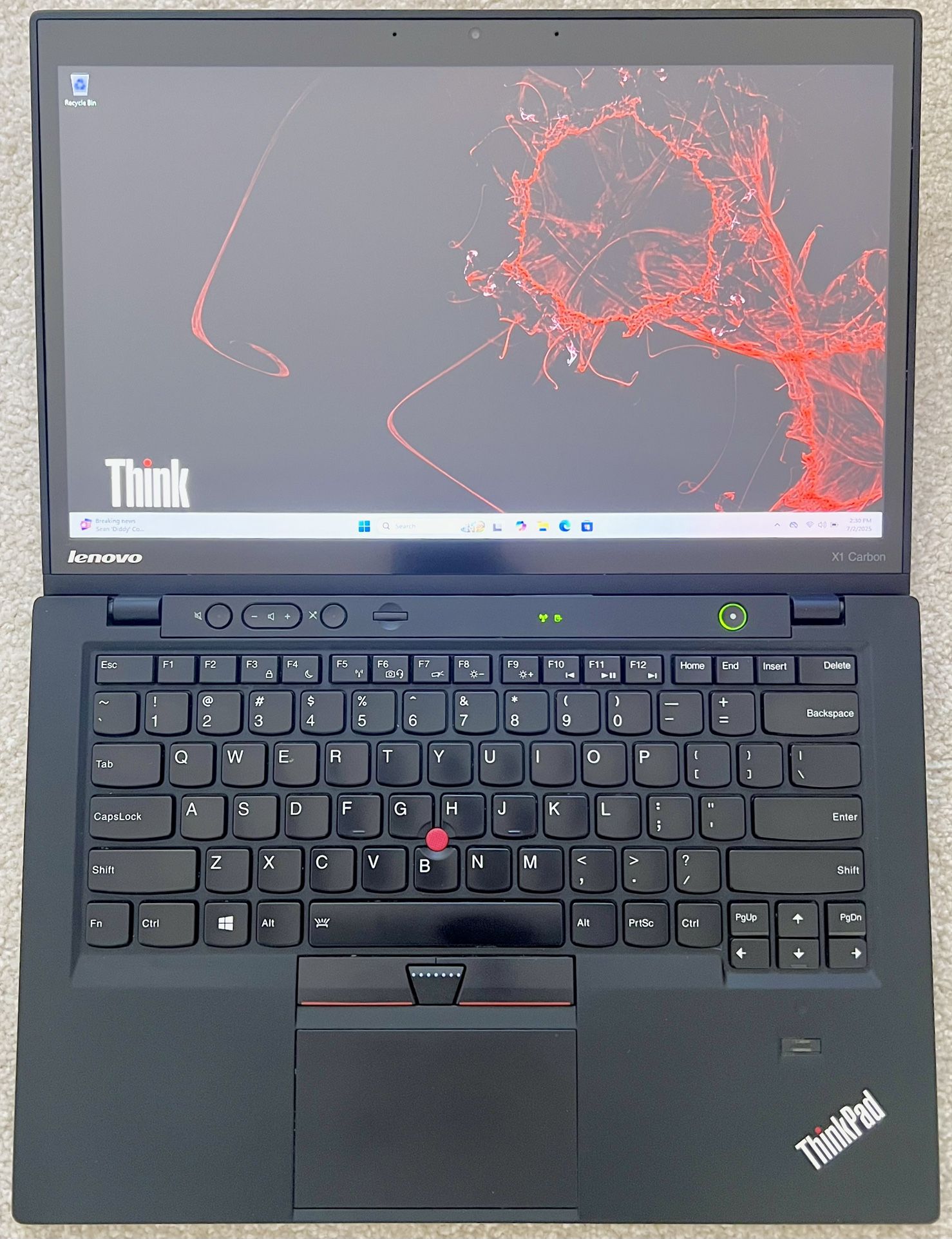 Lenovo ThinkPad X1 Carbon 14” Touchscreen Backlit i7-3667U 2GHz 8GB 256GB SSD Win11Pro Office21