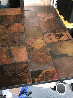 Black Wrought Iron Tile Top Coffee Table