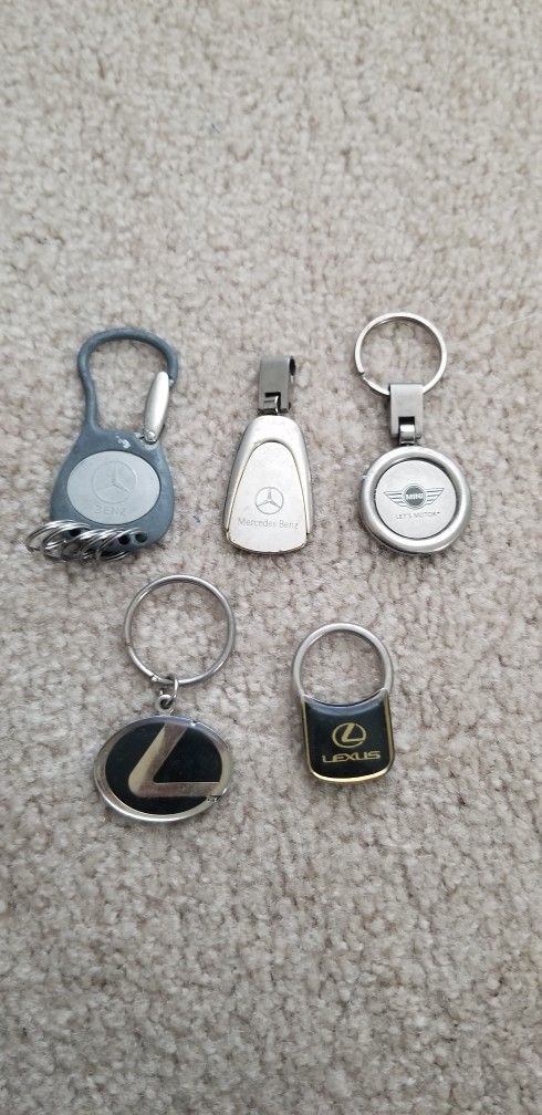 5 Car Key Chains (Benz, Lexus, Mini)
