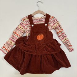 Toddler Girls Clothes The Children’s Place Pumpkin Fall Thanksgiving Dress Outfit Sz 2T. Worn once. Excellent condition. Clean and comes from smoke fr