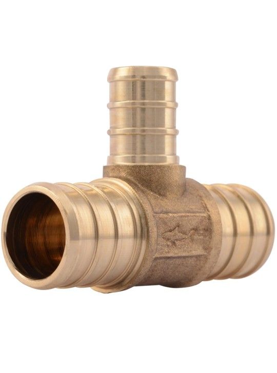 Apollo Retail 3/4 In. x 3/4 In. x 1/2 In. Barb Brass Reducing PEX-A Tee