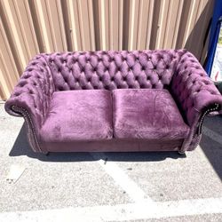 Modern Purple Velvet Loveseat Sofas