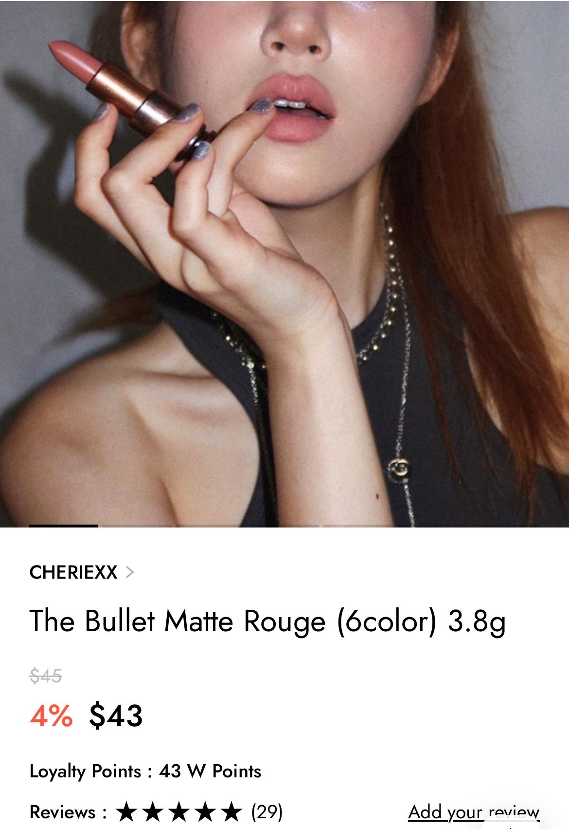 CherieXX The Bullet Matte Rouge 3.8g