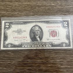 Red Seal 2 Dollar Bill