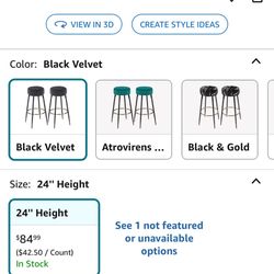 Brand New Velvet Stool 