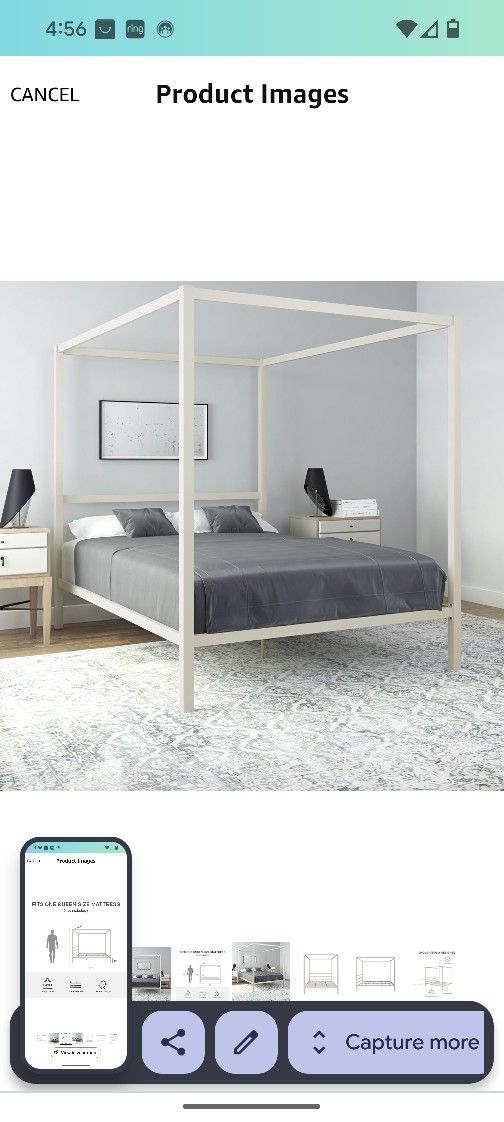 Queen Metal Canopy Bed Frame