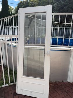 Exterior door with storm door