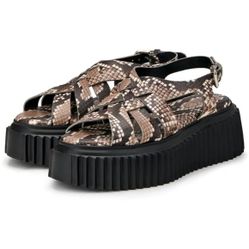 NEW AGL | Violante Platform Slingback Sandal in Python print